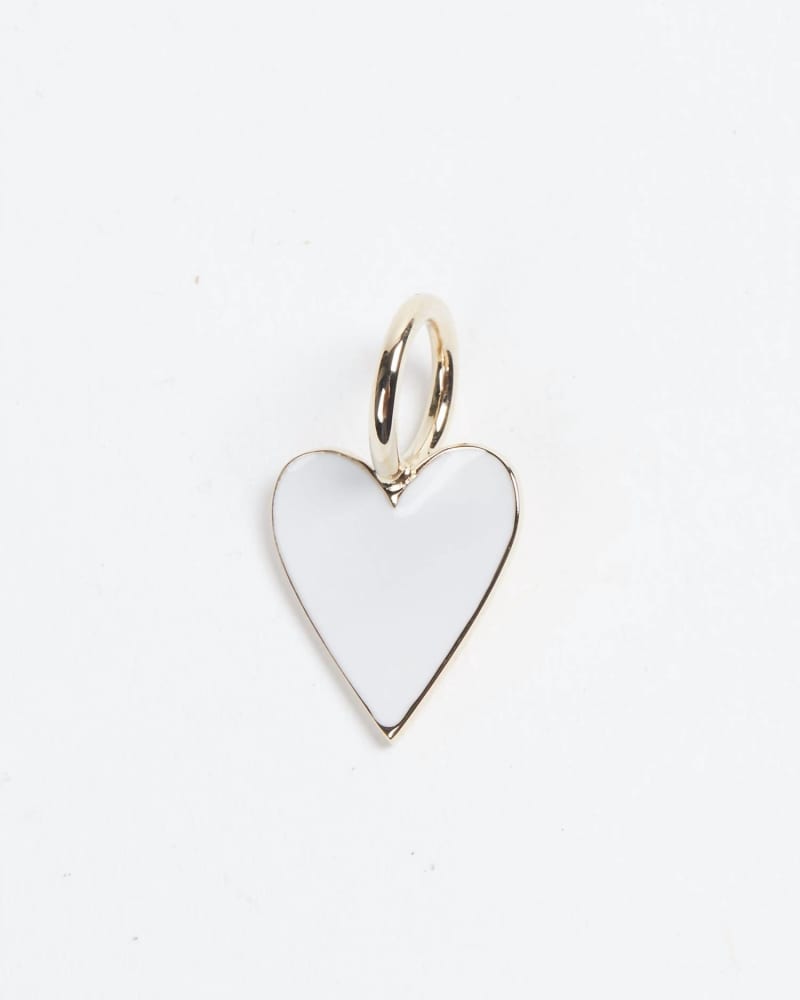 Front of a size O/S Small Enamel Helena Pendant in White/Gold in White/Gold by Eklexic. | dia_product_style_image_id:345581